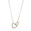 Collier Herz aus 750 Gold Rotgold 20 Diamanten 0,24ct TW-PI L:45,7cm