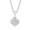 Collier Herz aus 750 Gold Weißgold 13 Brillanten 0,1ct TW-SI L:45cm