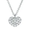 Collier Herz aus 750 Gold Weißgold 19 Brillanten 0,09ct TW-SI L:42cm
