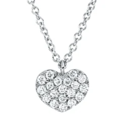 Collier Herz aus 750 Gold Weißgold 19 Brillanten 0,09ct TW-SI L:42cm