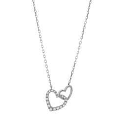 Collier Herz aus 750 Gold Weißgold 20 Diamanten 0,24ct TW-PI L:45,7cm
