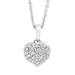 Collier Herz aus 750 Gold Weißgold 29 Brillanten 0,17ct TW-SI L:45cm