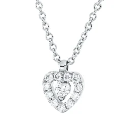 Collier Herz aus 750 Gold Weißgold 12 Brillanten 0,07ct TW-SI L:42cm
