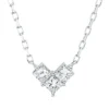 Collier Herz aus 750 Weißgold 3 Diamanten Prinzess-Schliff 0,33ct TW-SI L:45,7cm
