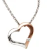 Collier Herz für Damen mit Diamant 0.015Ct W/SI 585 Gold rot weiß Halsschmuck