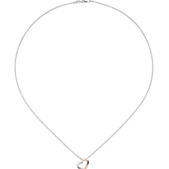 Collier Herz für Damen mit Diamant 0.015Ct W/SI 585 Gold rot weiß Halsschmuck