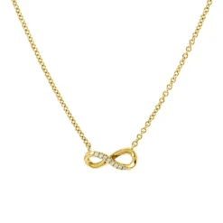 Collier Infinity aus 750 Gold Gelbgold 8 Brillanten 0,03ct TW-SI L:45,7cm