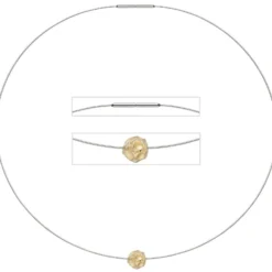 Collier Kette aus Edelstahl mit Anhänger aus 585 Gold Gelbgold mattiert 42cm