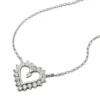 Collier Kette Halskette mit Herz rhodiniert glänzend, Silber 925, 43cm