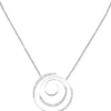 Collier Kette mit Anhänger aus Edelstahl Spirale mit 74 Kristallen 42-46cm