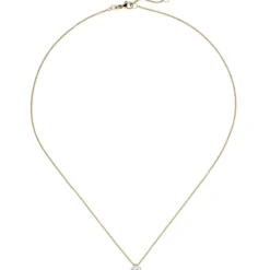 Collier Kette mit Anhänger 585 Gelbgold Diamant 0,50 ct. W-SI 45cm 5er-Krappe