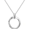 Collier Kette mit Anhänger Kreis aus 925 Silber eismatt mit 10 Zirkonia 45cm