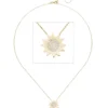 Collier Kette mit Anhänger Sonne aus 333 Gold Gelbgold mit 37 Zirkonia 42-45cm
