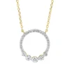 Collier Kreis aus 750 Gelbgold 26 Diamanten 0,3ct TW-SI L:45cm Fassung rhodiniert
