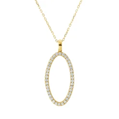 Collier Kreis aus 750 Gold Gelbgold 37 Diamanten 0,19ct TW-SI L:45cm