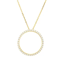 Collier Kreis aus 750 Gold Gelbgold 41 Brillanten 0,27ct TW-SI L:45cm
