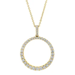 Collier Kreis aus 750 Gold Gelbgold 37 Diamanten 0,81ct TW-SI L:45cm