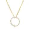 Collier Kreis aus 750 Gold Gelbgold 16 Brillanten 0,17ct F-SI L:45,7cm