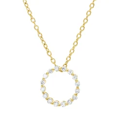 Collier Kreis aus 750 Gold Gelbgold 16 Brillanten 0,17ct F-SI L:45,7cm