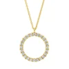 Collier Kreis aus 750 Gold Gelbgold 24 Brillanten 0,2ct TW-SI L:45cm