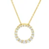 Collier Kreis aus 750 Gold Gelbgold 18 Diamanten 0,49ct TW-SI L:45cm