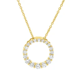 Collier Kreis aus 750 Gold Gelbgold 18 Diamanten 0,49ct TW-SI L:45cm