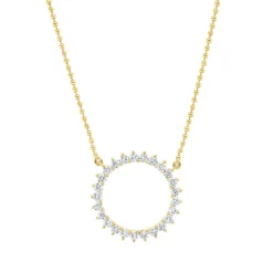 Collier Kreis aus 750 Gold Gelbgold 25 Brillanten 0,44ct I-SI L:45cm