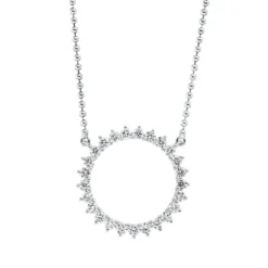 Collier Kreis aus 750 Gold Weißgold 25 Brillanten 0,43ct TW-SI L:45,7cm