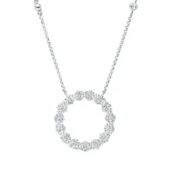 Collier Kreis aus 585 Gold Weißgold 49 Diamanten 1,35ct L:45,7cm