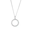 Collier Kreis aus 750 Gold Weißgold 25 Diamanten 0,75ct TW-SI L:45cm
