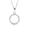 Collier Kreis aus 750 Gold Weißgold 22 Diamanten 0,22ct TW-SI L:45cm