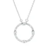 Collier Kreis aus 750 Gold Weißgold 24 Brillanten 0,48ct TW-SI L:45,7cm