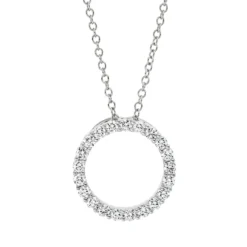 Collier Kreis aus 750 Gold Weißgold 21 Brillanten 0,58ct TW-VSI L:45cm