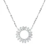 Collier Kreis aus 750 Weißgold 18 Diamanten Trapez-Schliff 0,47ct TW-SI L:45cm