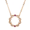 Collier Kreis 750 Rotgold 2 Rubine 0,03ct rot 8 Brillanten 0,08ct TW-SI L:45,7cm