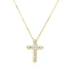 Collier Kreuz aus 750 Gold Gelbgold 11 Brillanten 0,35ct TW-SI L:45,7cm