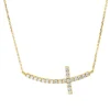 Collier Kreuz aus 750 Gold Gelbgold 22 Brillanten 0,3ct TW-SI L:45cm