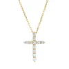 Collier Kreuz aus 750 Gold Gelbgold 11 Brillanten 0,76ct TW-SI L:45,7cm