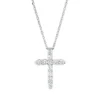 Collier Kreuz aus 750 Gold Weißgold 11 Brillanten 0,33ct F-SI L:45,7cm