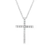 Collier Kreuz aus 750 Gold Weißgold 21 Brillanten 0,38ct F-SI L:40,6cm