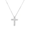 Collier Kreuz aus 750 Gold Weißgold 11 Brillanten 0,35ct TW-SI L:45,7cm