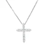 Collier Kreuz aus 750 Gold Weißgold 11 Brillanten 0,52ct TW-SI L:45cm