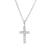 Collier Kreuz aus 750 Gold Weißgold 12 Brillanten 0,07ct TW-PI L:40cm