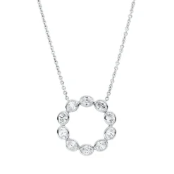 Collier Kreuz aus 750 Weißgold 10 Diamanten Oval-Schliff 1,4ct TW-VSI L:42cm