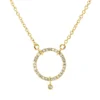 Collier Kreuz 750 Gelbgold 30 Diamanten 0,12ct TW-SI 1 Diamant 0,01ct TW-SI L:45cm