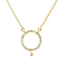 Collier Kreuz 750 Gelbgold 30 Diamanten 0,12ct TW-SI 1 Diamant 0,01ct TW-SI L:45cm
