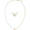 Collier mit Anhänger Kreis 750 Gold Gelbgold 6 Diamanten 0,042 Ct. 42-45cm