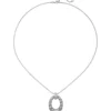 Collier mit 24 Zirkonia weiß 925 Silber Halskette 45cm Anhänger Netz-Muster