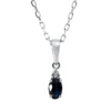 Collier Oval aus 750 Weißgold Saphir 0,3ct blau 3 Brillanten 0,01ct TW-SI L:45,8cm