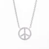 Collier Peace aus 750 Gold Weißgold 39 Brillanten 0,13ct TW-SI